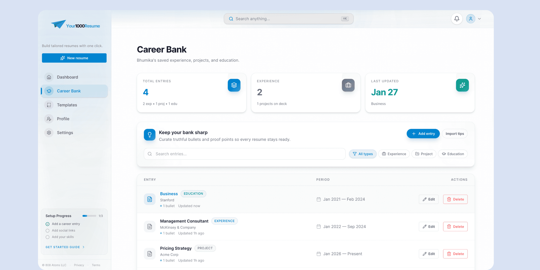 Career Bank feature preview