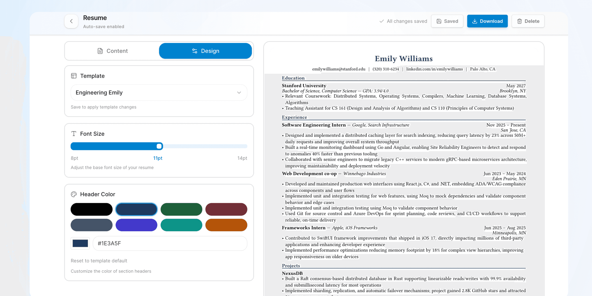 Fine-tune with confidence - Customize your resume design